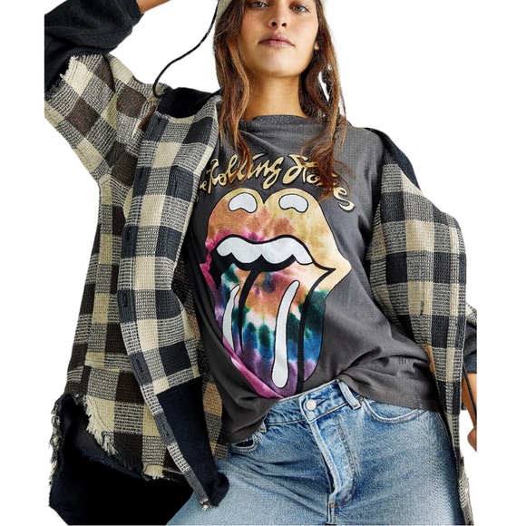 Free People / We The Free North Shore Sm Green Pink Plaid Buttondown Shirt - Picture 3 of 5